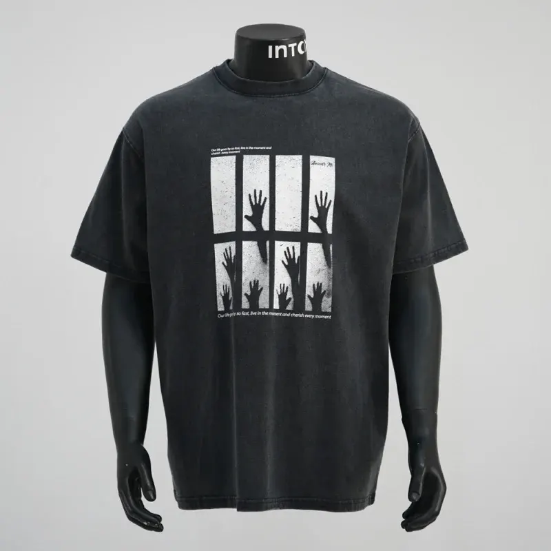Summer short sleeved t-shirt men's loose oversized satile casual round neck trendy Korean version ins men's top