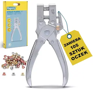 Rapid RP05 szczypce do oczek z dziurkaczem 105 oczek 4 mm srebrne