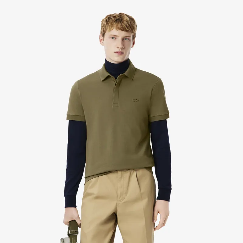 Lacoste Koszulka Polo Paris Stretch Piqué O Regularnym Kroju Męskie Zielony