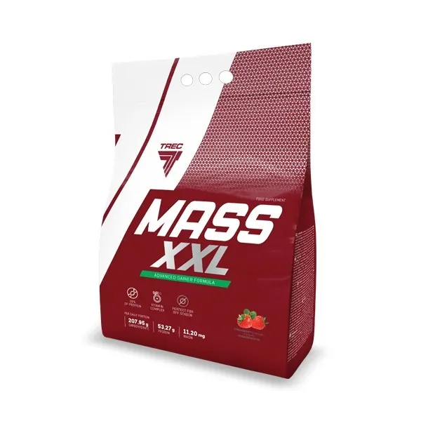 Gainer MASS XXL w proszku - Truskawkowy - 3000 g