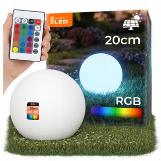Lampa solarna KULA RGB+PILOT IP65 20CM 7140