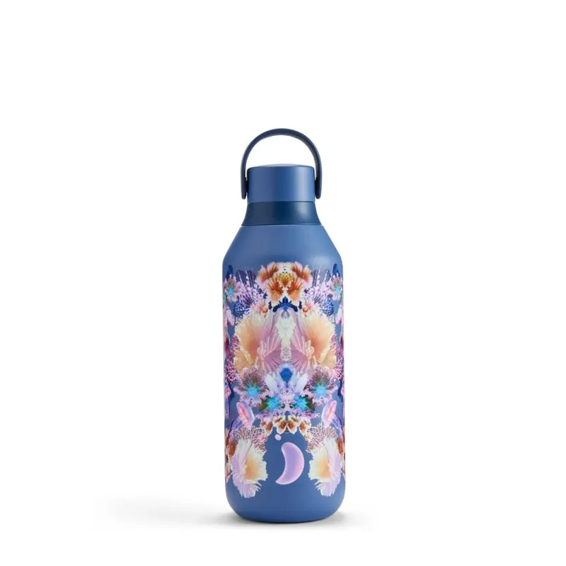 Butelka termiczna Chilly's | 500ml | Granatowa z kwiatami