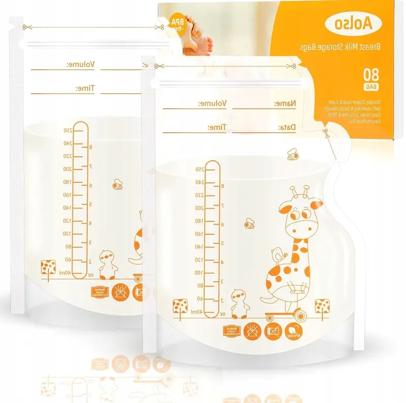 Torby na mleko 250ml 80 sztuk pojemniki przechowywanie mrożenie pionowe