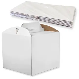 5x Karton pudełko na tort ciasto 26x26x25 cm białe FOLIOWANE HIGIENICZNE