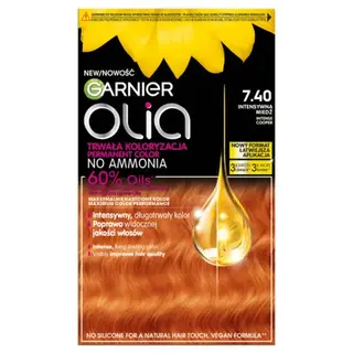 Garnier Olia Trwała Koloryzacja Farba Do Włosów 7.40 Kolor Intensywna Miedź