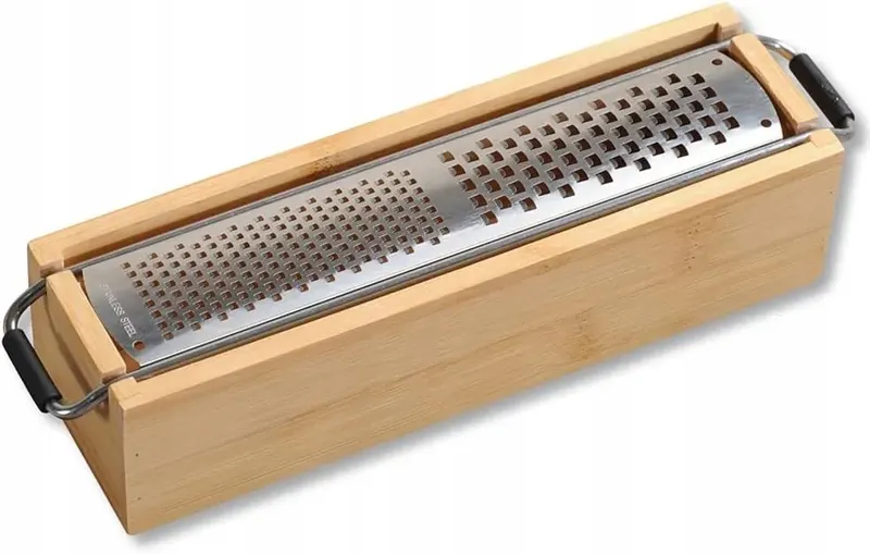 TARKA DO PARMEZANU STAL NIERDZEWNA BAMBUS 25CM DWUSTRONNA