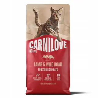CARNILOVE Active Cat Lamb&Wild Boar Sterilised - sucha karma dla kota - 6kg