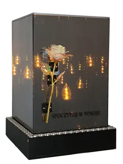 ZNICZ SOLARNY PREMIUM 3D – WERSJA SREBRNA z różą