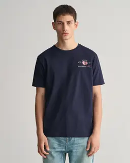 Gant T-Shirt Męski Z Nadrukiem Z Okrągłym Dekoltem Regular Fit