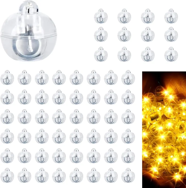 Mini diody LED ciepła biel 60 sztuk do balonów i lampionów dekoracje