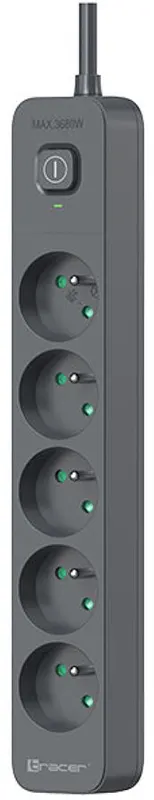 Listwa zasilająca Tracer Power Line+ 5m 5 gniazd Grafitowa