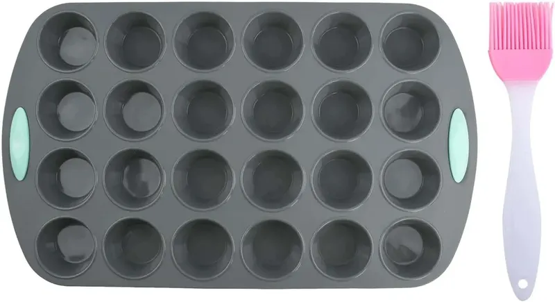 ZESTAW 24 FORMY DO MUFFINEK SILIKONOWE NIEPRZYWIERAJĄCE DO 450°F