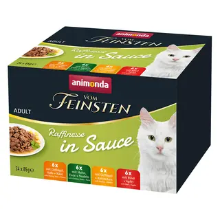 Pakiet mieszany animonda vom Feinsten Adult Raffinesse w sosie - Pakiet mieszany 1 (4 smaki, 24 x 85 g)