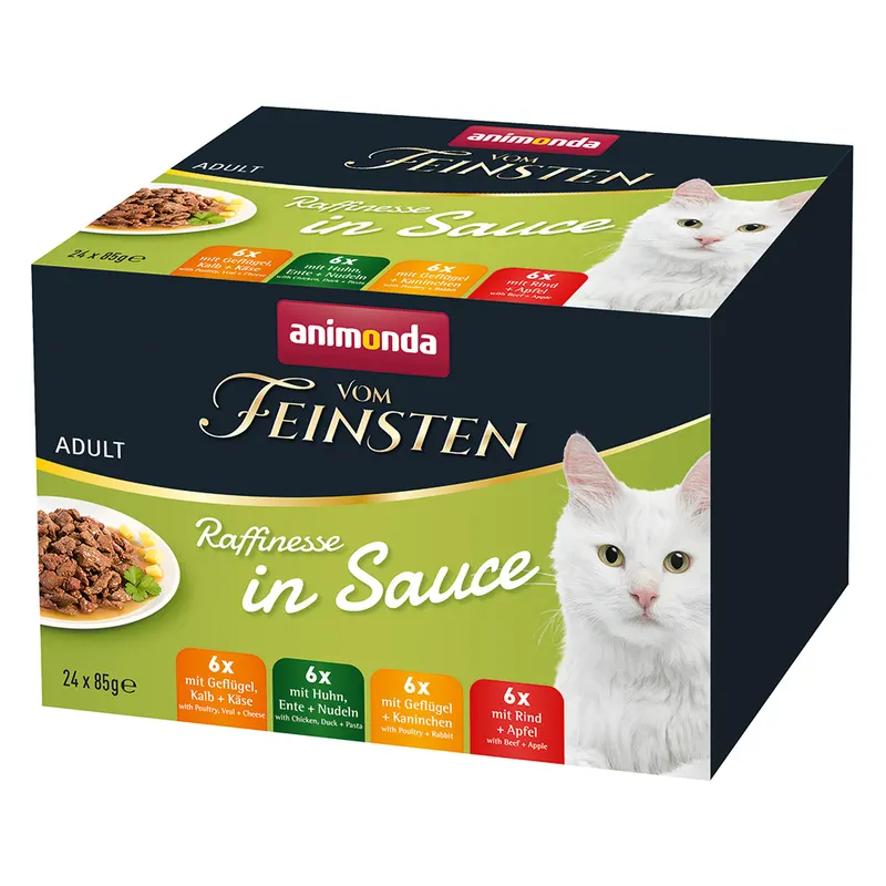 Pakiet mieszany animonda vom Feinsten Adult Raffinesse w sosie - Pakiet mieszany 1 (4 smaki, 24 x 85 g)