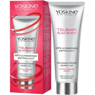Yoskine Tsubaki Slim Body HIFU rozgrzewający koncentrat antycellulitowy do ciała z imbirem, kofeiną i olejem tsubaki 200 ml