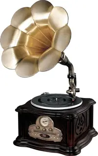 Gramofon Retro z tubą winyl CD radio FM/AM USB sterowany pilotem