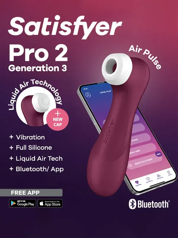 Satisfyer Pro 2 Gen. 3 With Liquid Air &amp; Bluetooth App Red