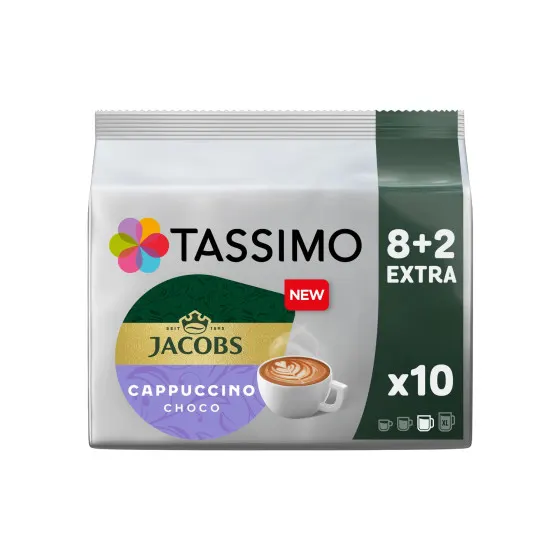 Kawa w kapsułkach Tassimo Cappuccino Choco (kompatybilna z ekspresami kapsułkowymi Bosch Tassimo), 10 szt.