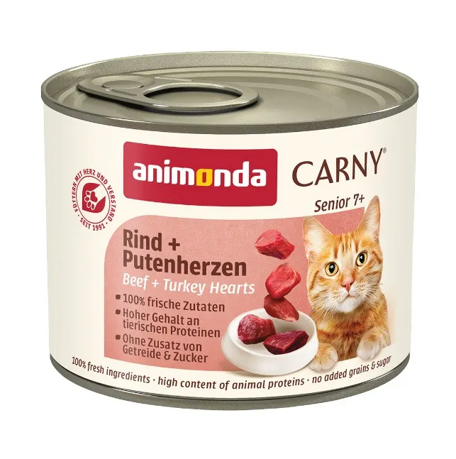 ANIMONDA Carny Senior Wołowina i serca indyka - mokra karma dla kota - 200g