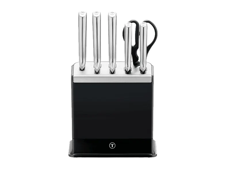 Zestaw 5 noży w bloku + nożyczki TEFAL K2977S44 EverSharp Pro Srebrno-czarny