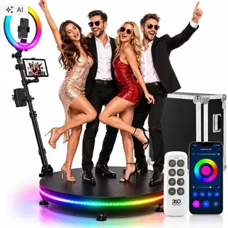 FOTOBUDKA 360 FOTO STOP WESELA 100cm WALIZKA Z KÓŁKAMI 4-5 osób