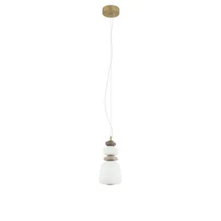 Lampa wisząca CERAMIC LED 11702 Nowodvorski nowoczesny design z szarym kloszem i złotymi akcentami 12W, 3000K