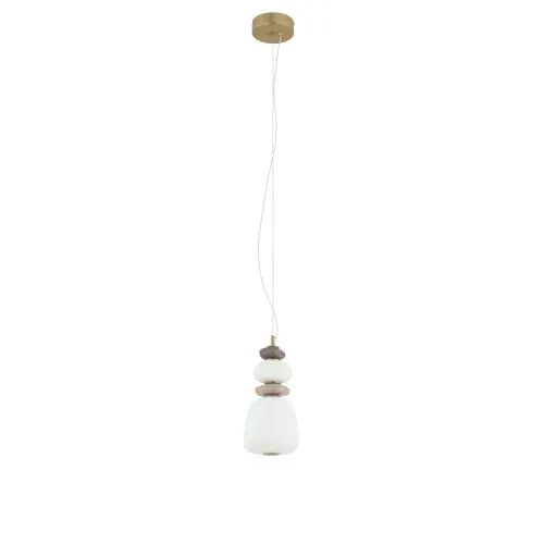 Lampa wisząca CERAMIC LED 11702 Nowodvorski nowoczesny design z szarym kloszem i złotymi akcentami 12W, 3000K