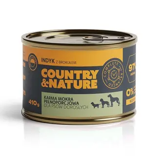 COUNTRY&NATURE Indyk z brokułem Mono - mokra karma dla psa - 410g