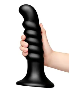 B-vibe Krush Curved & Ribbed Dildo