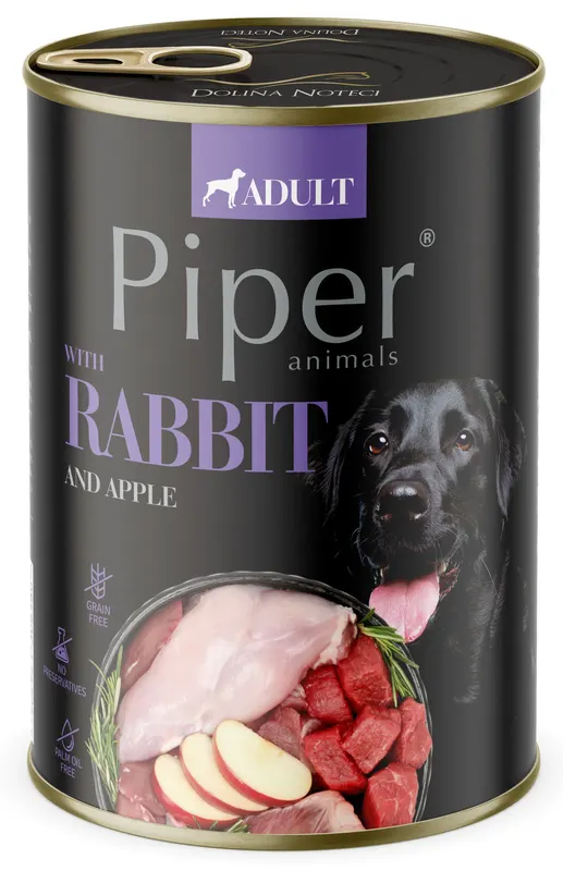 DOLINA NOTECI Piper Animals Królik i jabłko - mokra karma dla psa - 800 g