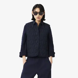 Lacoste Pikowana Kamizelka Tenisowa Granatowa