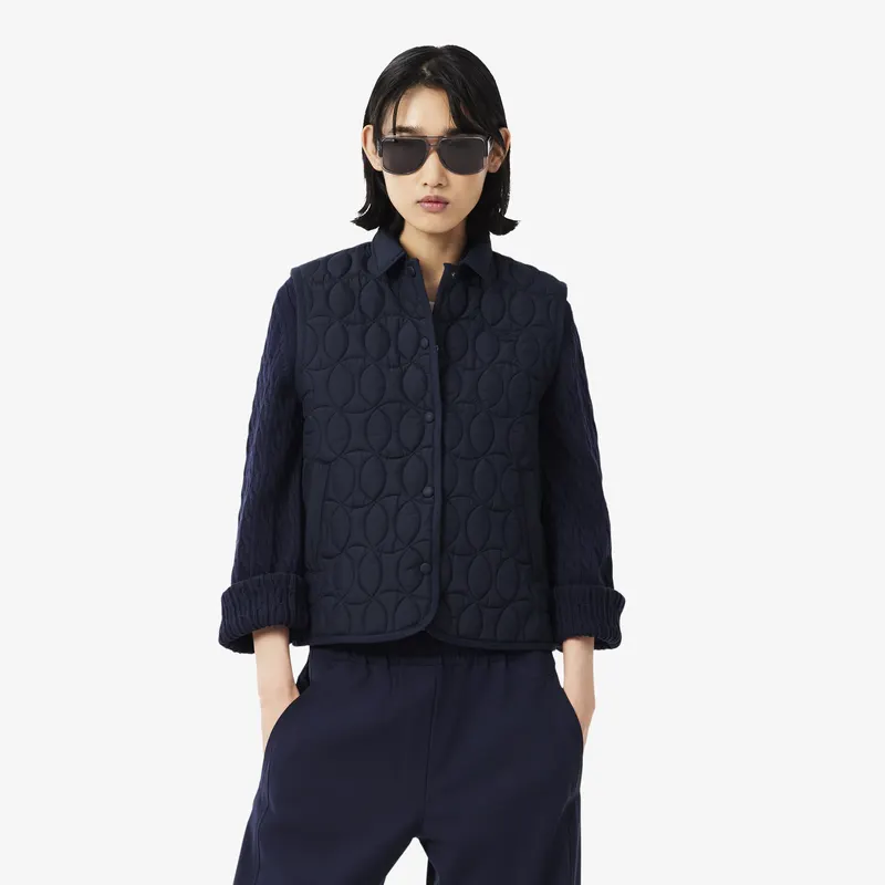 Lacoste Pikowana Kamizelka Tenisowa Granatowa