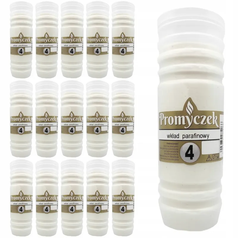 WKŁADY DO ZNICZY PROMYCZEK 4 DNI 17CM 15szt.
