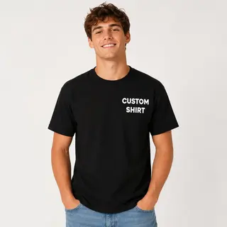 5pcs Custom Shirt Print Your Photo Text Logo Custom DIY Cotton Tee Personalized Unisex Top For Company Party Group Class Unifo