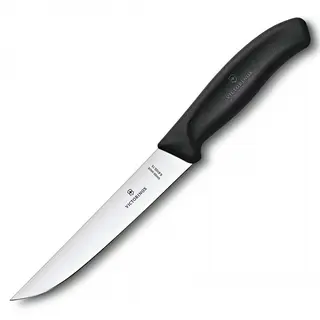Victorinox - swiss classic - nóż do porcjowania - gładkie ostrze - 15 cm - czarny