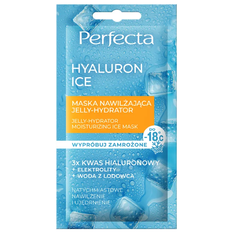 Perfecta Hyaluron Ice Jelly-Hydrator Maska nawilżająca 3x Hyaluron z elektrolitami 8 ml