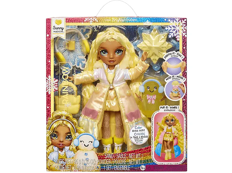 Lalka MGA ENTERTAINMENT Rainbow High: Winter Wonderland Doll - Sunny (Yellow)