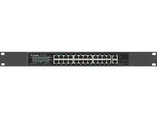 Lanberg Przełącznik 24X 100MB POE+ /2x COMBO 250W RSFE-24P-2C-250