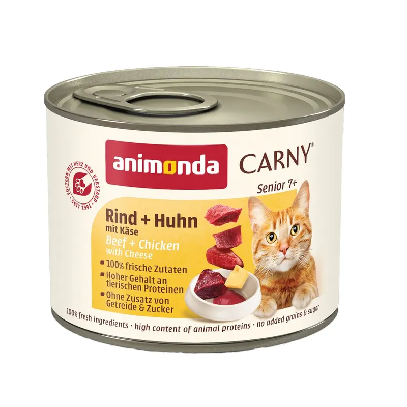 animonda Carny Senior, 6 x 200 g - Wołowina, kurczak i ser