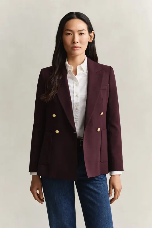 Gant Marynarka Damska Slim Fit Bordowa