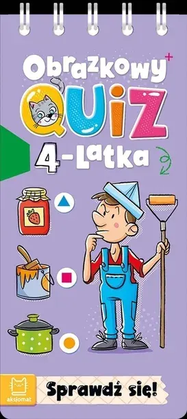 Aksjomat Obrazkowy quiz dla 4 latka książeczka edukacyjna spiralna