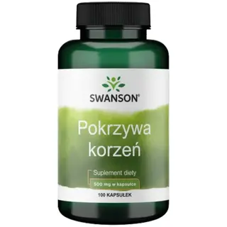 SWANSON Pokrzywa Korzeń Stinging Nettle Root 500 mg 100 kaps Nerki PĘCHERZ
