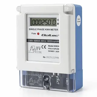 Qoltec Jednofazowy miernik zużycia energii | 230V | 5(60)A | LCD