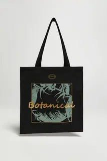 Torba shopper z napisem czarna