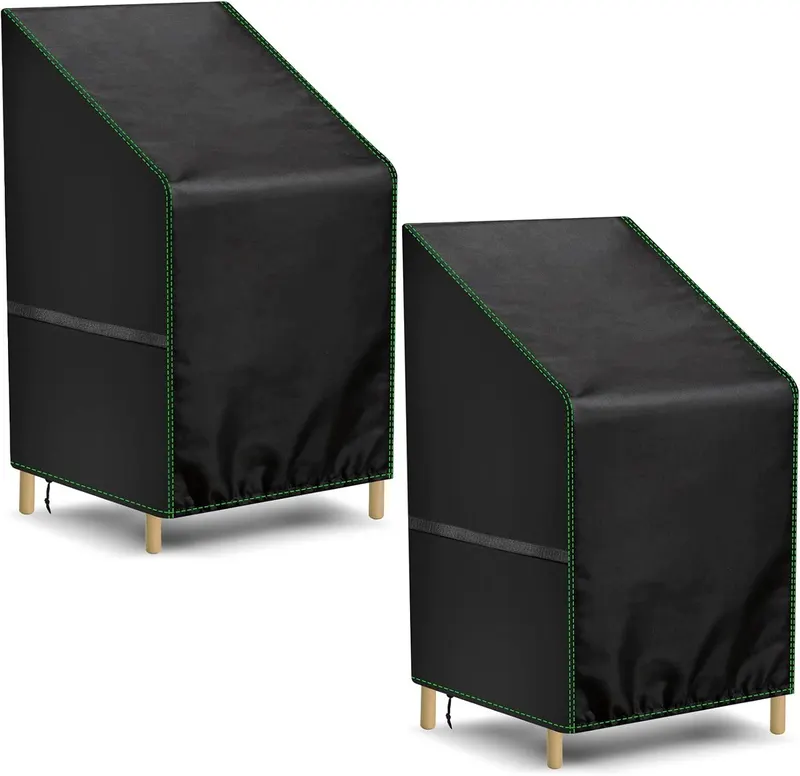 Pokrowce na krzesła ogrodowe 2 szt. czarne 64x64x70/120 cm wodoszczelne