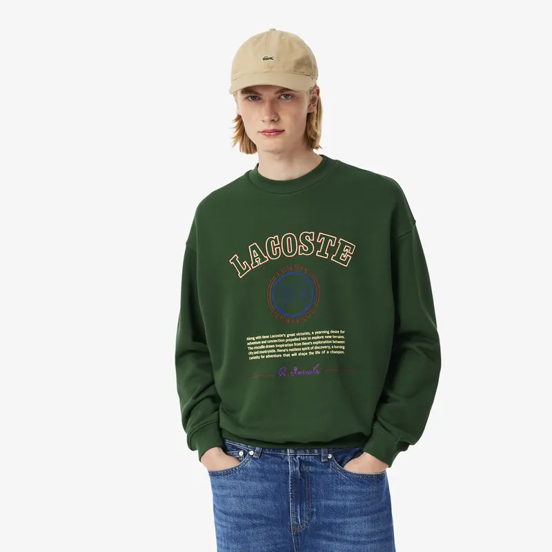 Lacoste Bluza Z Haftem Tennis Heritage Męskie Czerwony