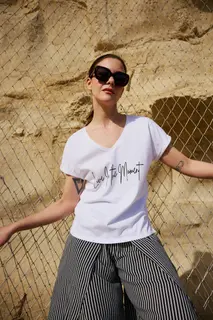 T-shirt z nadrukiem biały
