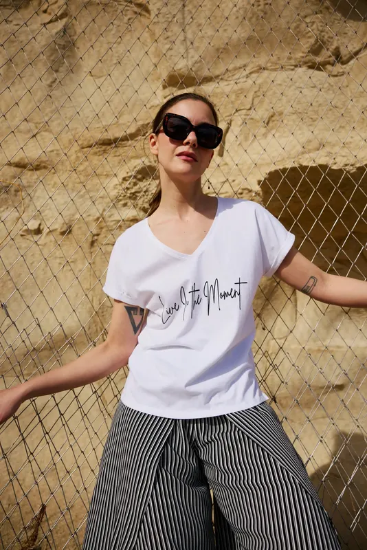 T-shirt z nadrukiem biały