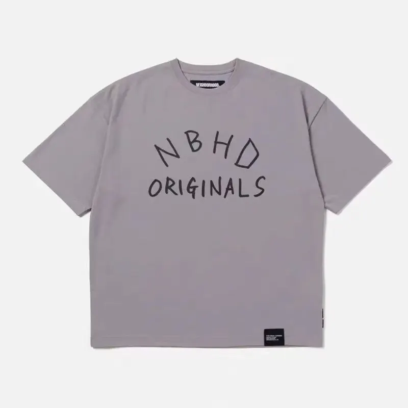 25SS NBHD Japanese Printed Letter Loose Short Sleeved Casual Versatile T-shirt for Men and Women