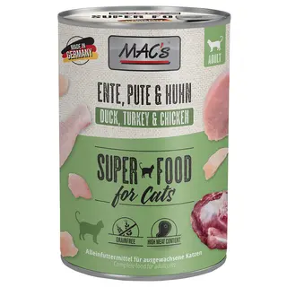 MAC’s Cat karma dla kota, 6 x 400 g - Kaczka, indyk, kurczak